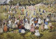 Maurice Prendergast May Day,Central Park painting